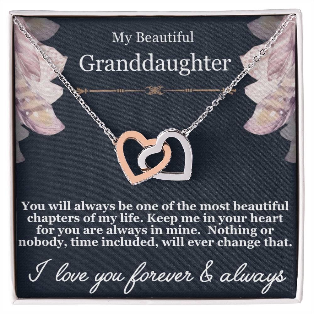 Granddaughter - Beautiful Chapter - Interlocking Hearts Necklace