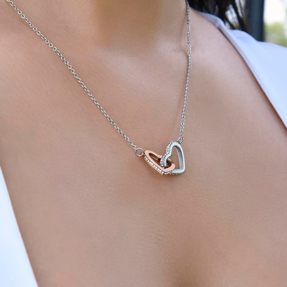 Mother & Daughter - Hearts Beat As One - Interlocking Hearts Necklace